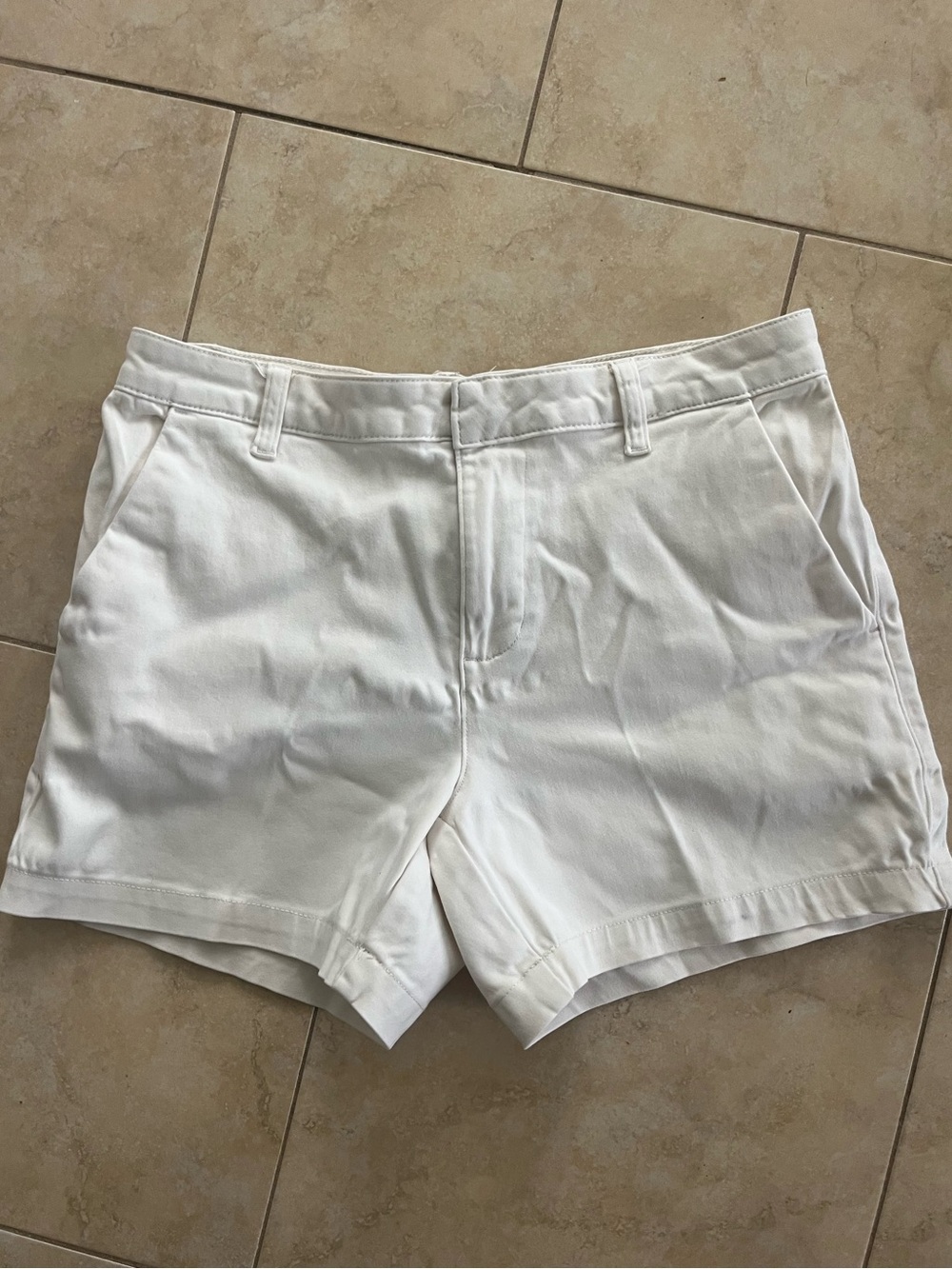Banana Republic White Tailored Cotton-Blend Bermuda Shorts